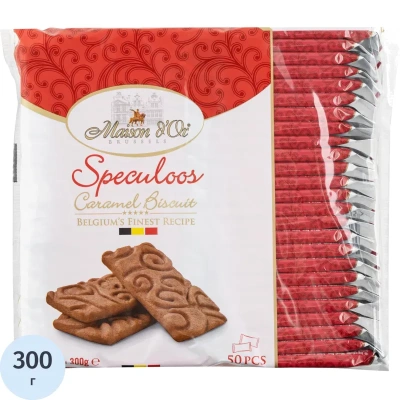 Печенье бельгийское MAISON D'OR "Speculoos", 50 штук в индивидуальной упаковке, 300 г, 17277-3