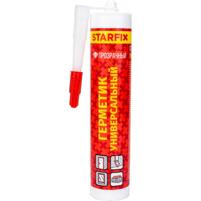 Универсальный силиконовый герметик STARFIX Universal Silicone бесцветный, 300 мл