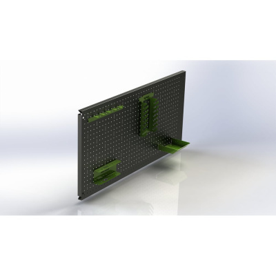 Металлическая перфопанель Metalex 500x1200 серая, с комплектом аксессуаров