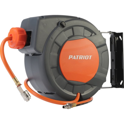 Шланг пневматический армированный на автоматической катушке Patriot PHC 10/12 (прямой, ПВС армированный, 10 м, 10х12 мм