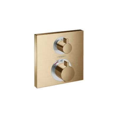 Термостат Hansgrohe Ecostat Square скрытого монтажа, для 2 потребителей, шлифованная бронза