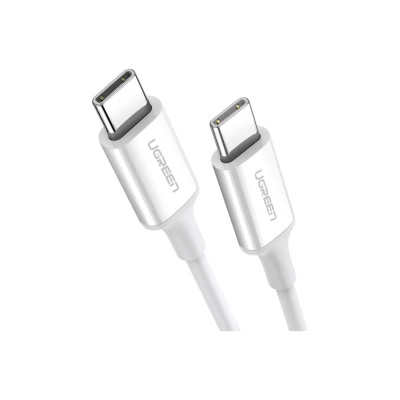 Кабель Ugreen us264 usb-c 2.0 male to usb-c 2.0 male 3a data, длина 1 м. цвет: белый