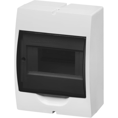 Щит TDM ELECTRIC ЩРН-П-6 модулей, навесной, пластик, белый, дымчатая дверца, без шин, IP41