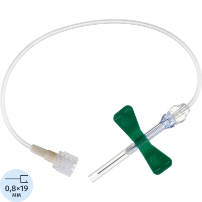 Игла-бабочка 21G 19см зел. VACUETTE Safety 450091V1 90шт/уп
