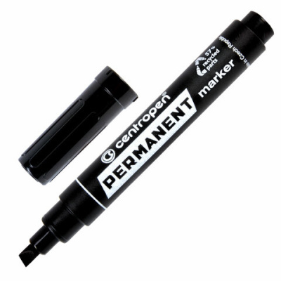 Маркер перманентный Centropen "8576" черный, скошенный, 1-4,6мм