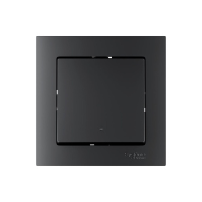 Выключатель 1-клавишный с подсветкой Systeme Electric ATLASDESIGN SMART, Zigbee, сх.1, L+N, 10 А, мех., КАРБОН