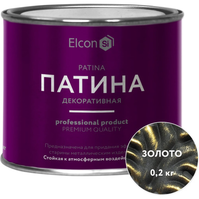 Декоративная краска-патина Elcon Patina золото 0,2 кг 00-00461401 Краска патина Elcon