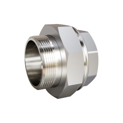 Сгон разъемный (американка) LD Pride DN40 (1 1/2), ВР/НР, латунь, никель, в упаковке