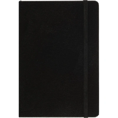 Бизнес-блокнот Attache А5(148x218мм), ЭССЕ,балакр,резин,клетка,черный,80 л