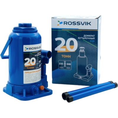 Домкрат бутылочный гидравлический ROSSVIK V20