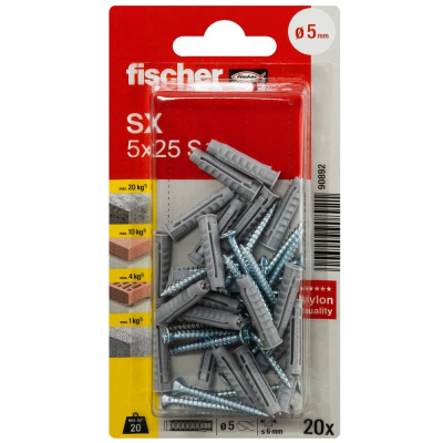 Дюбель fischer с шурупом 5x25 SX 20 шт.