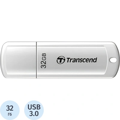 Флеш-диск 32 GB TRANSCEND JetFlash 730, USB 3.1, белый, TS32GJF730