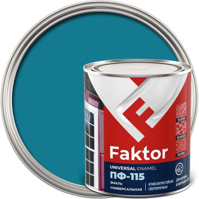 Эмаль ЯРОСЛАВСКИЕ КРАСКИ FAKTOR ПФ-115 (голубая; банка 0,8 кг)