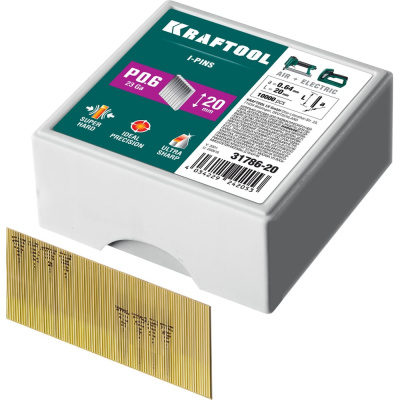 Шпильки для нейлера тип 23GA (P0.6) 20мм, 10 000 шт, KRAFTOOL