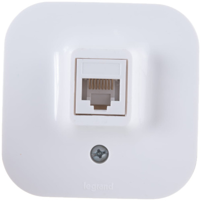 Розетка Legrand компьютерная RJ45 категория 5e UTP Legrand Quteo IP20 накладной монтаж белый
