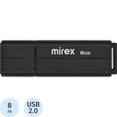 Флеш-память Mirex USB LINE BLACK 8Gb (13600-FMULBK08 )
