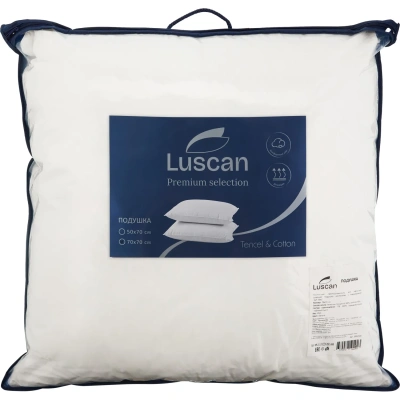 Подушка Luscan 70х70 нестеган кант (микроволокно леб.пух/55%тенсель,45%хл.)