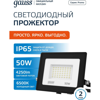 Светодиодный прожектор GAUSS Elementary 50W