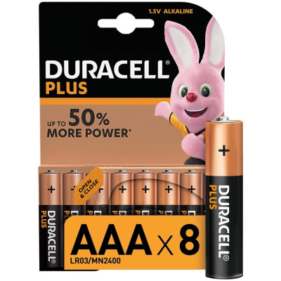 Батарейка Duracell PLUS AAA BL8 щелочная