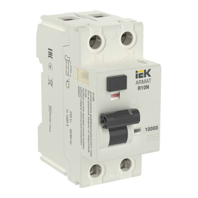 Выключатель дифференциального тока IEK ARMAT R10N 2P 80А 300мА тип AC