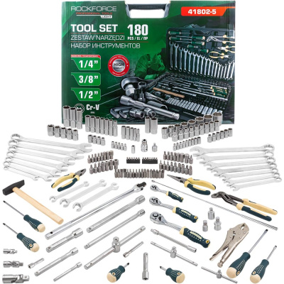 Набор инструментов Rockforce 180 предметов 1/4, 3/8, 1/2 (6гр.) RF