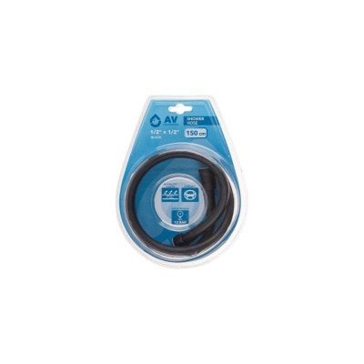 Шланг душевой AV Engineering, PVC, 1/2 г-г, 150 см, чёрный, AVSSS-115