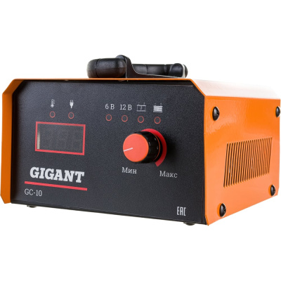 Зарядное устройство Gigant GC-10 — это компактное и универсальное устройство для зарядки автомобильных аккумуляторов