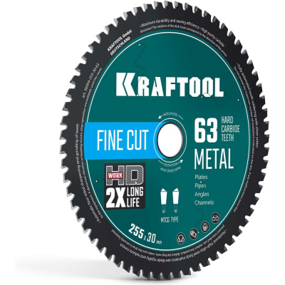 Диск пильный по металлу и стали KRAFTOOL Metal Cut 255 х 30 мм, 63Т