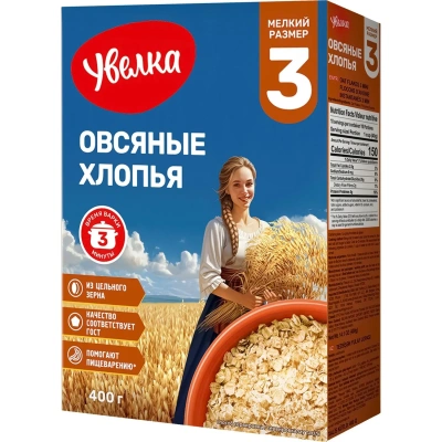 Хлопья Увелка овсяные быстрые, 400г