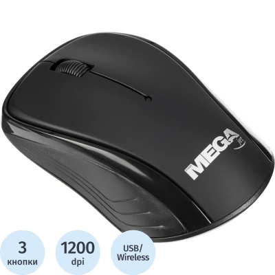 Мышь компьютерная ProMega jet WM007 USB WLS RT/2 ААА/dpi 1200/3 кн/черный