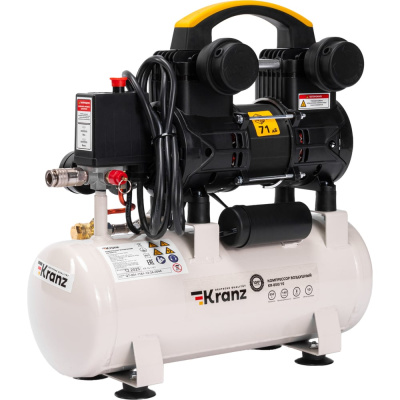 Компрессор воздушный безмасляный KRANZ KR-850/10, 850 Вт, 140 л/мин, 10 л