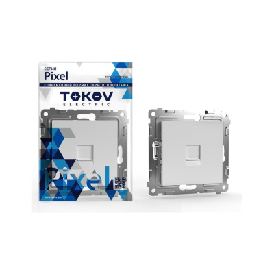 Розетка компьютерная 1-местная TOKOV ELECTRIC СП Pixel RJ45 кат.5E механизм белый TKE-PX-RC1-C01