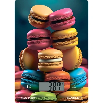 Весы кухонные SCARLETT SC-KS57P82, электронный дисплей, max вес 10 кг, тарокомпенсация, стекло