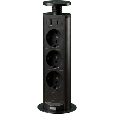 Встраиваемая выдвижная розетка для столешницы INRIOR USB A+C RUFH-02-20