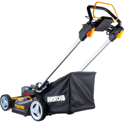 Аккумуляторная самоходная газонокосилка WORX 40 В, АКБ 4 А*ч х2, ЗУ 2А х2