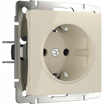 Розетка WERKEL W1171003 с заземлением, слоновая кость