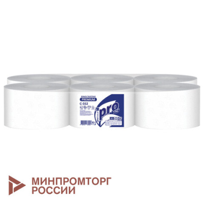 Бумага туалетная д/дисп Protissue 2сл белая цел 215м 6рул/уп_С352