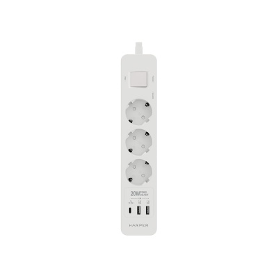 Удлинитель с USB зарядкой HARPER UCH-350 White PD3.0