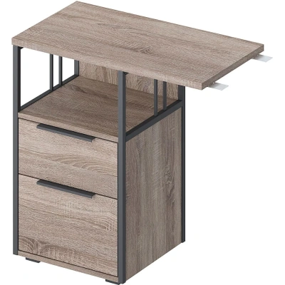 Тумба приставная Комус Мебель K-Loft 241T010 750х405х752 дуб сон темн/черн