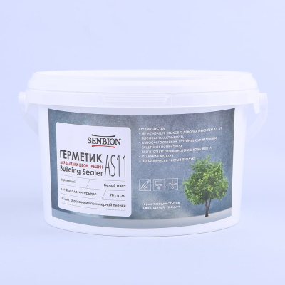 Герметик для заделки швов и трещин SENBION Building Sealer AS-11 (акриловый; серый; 7 кг) SB2955/7-Сер