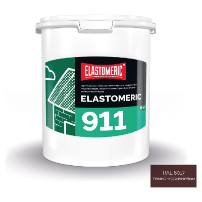 Elastomeric Systems Гидроизоляционная мастика для металлической кровли Elastomeric 911 тёмно-коричневый 6кг.