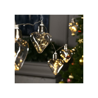 Гирлянда-нить Luazon ROSA, 3 м, лампочки-сердца, 8 см, IP20, серебристая нить