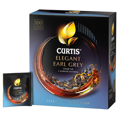 Чай Curtis Elegant Earl Grey черный, аромат, мелкий лист, 100 сашет