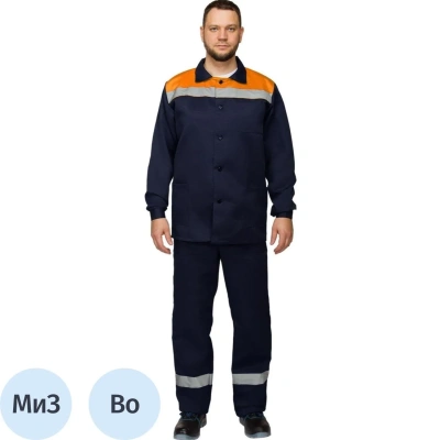 Костюм лет муж (куртка, бр) л16 с СОП син/оранж 88-92/170-176