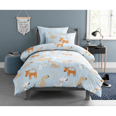 Комплект постельного белья для детей Guten Morgen бязь, рис.1164, Doggy 1.5 спальное, с 1 наволочкой