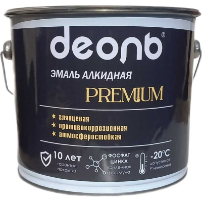 Эмаль с фосфатом цинка алкидная Деоль PREMIUM красное вино RAL 3005 глянцевая 2,7л