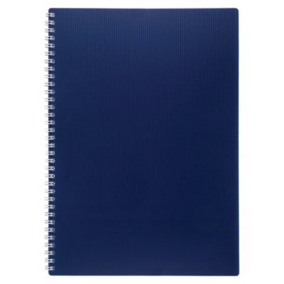 Тетрадь обложка пластик, А4, 80 л., гребень, клетка, HATBER, "VELVET" Синяя, 081562, 80Т4В1гр 01609