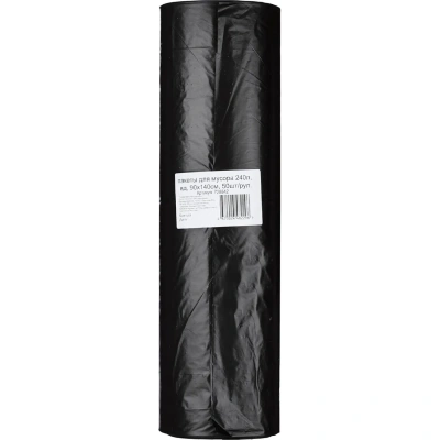 Мешки для мусора ПВД 240л 50мкм 50шт/рул черные 90х140см_Green Pack