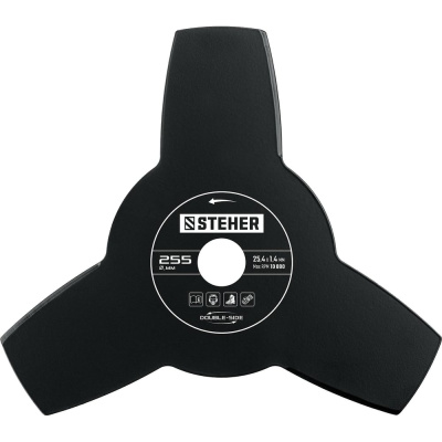 Нож для триммера STEHER TB-3 255 мм, 3T