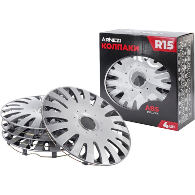 Колпаки Arnezi R15 Vega 4шт (серебристо-черно матовые) ABS-пластик